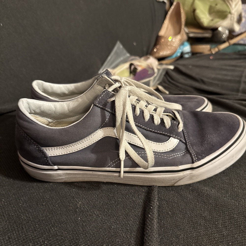 VANS OLD SKOOL Skate Suede Blue Granite True White - Size 11 Men 9.5